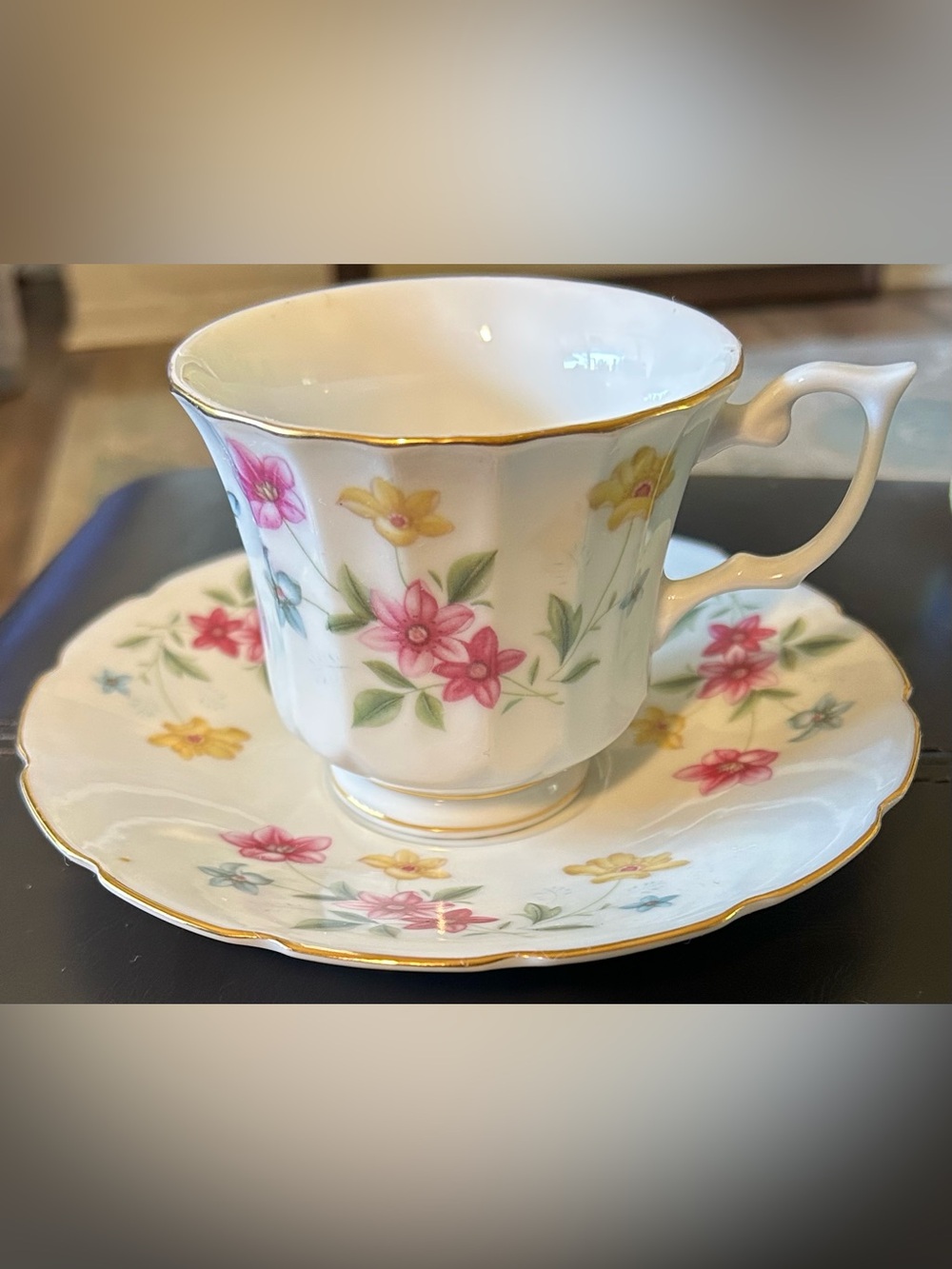 Vintage H. Birds Wreath Leaves 9 Hallmark Porcelain Cup & Saucer